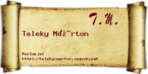 Teleky Márton névjegykártya