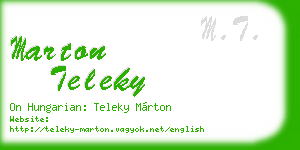 marton teleky business card